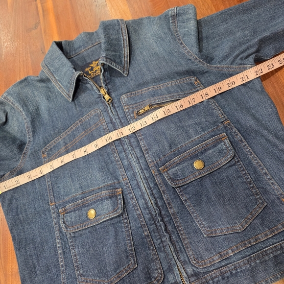 LRL Denim Jacket Pockets Button Front Size XL - Picture 9 of 9